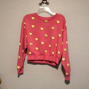 Only Brand Pink Fie Life cropped sweatshirt
